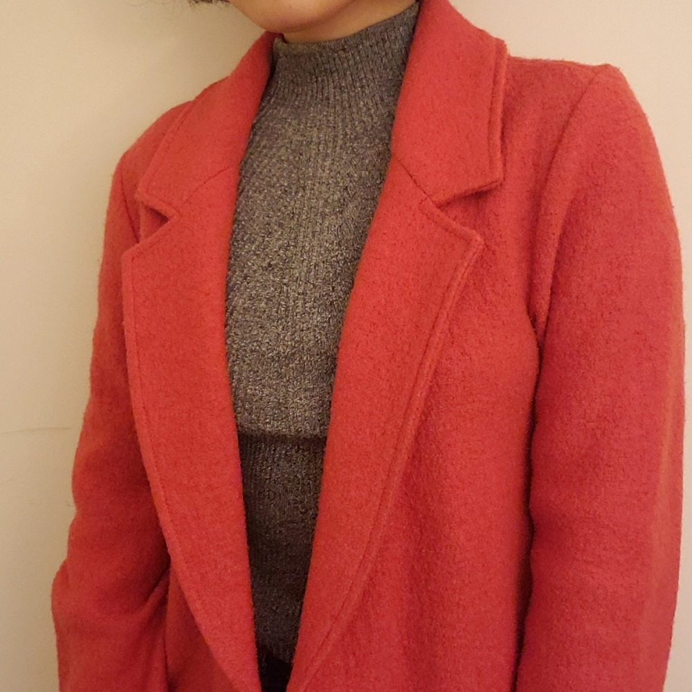 Rachel Zoe felt orange coat